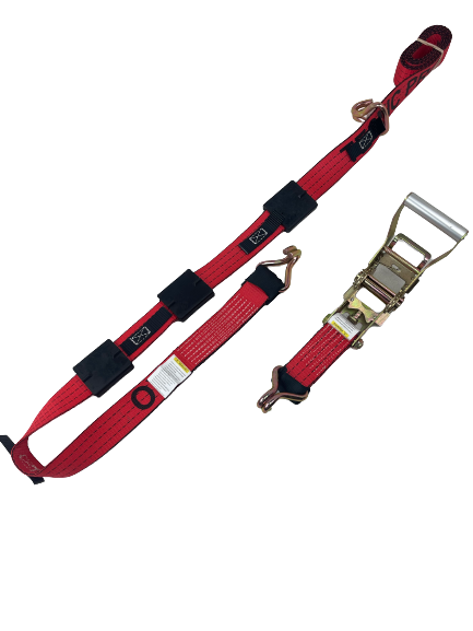 Red TECNIC PRO Ratchet Wheel Strap with Wire hooks