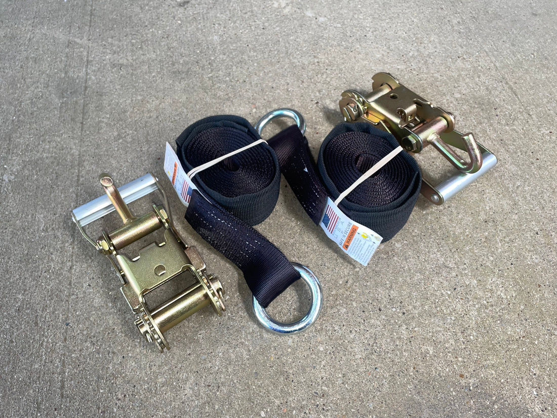 Ratchet Straps 8-Piece Red Lasso Strap Kit - 8ft Long, 2" Ratchet - Foto 8