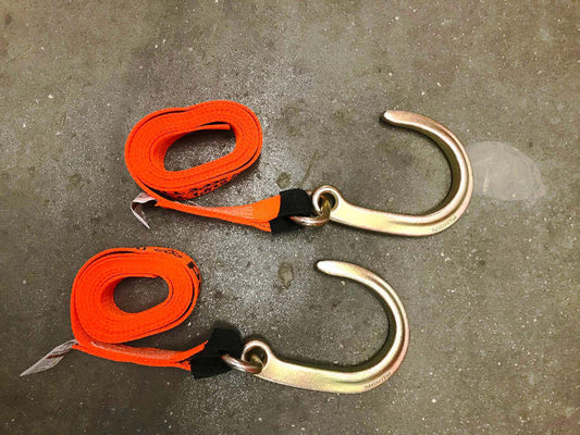 2 Pack 8" J-Hook w/ 8' Long Strap (Color options)