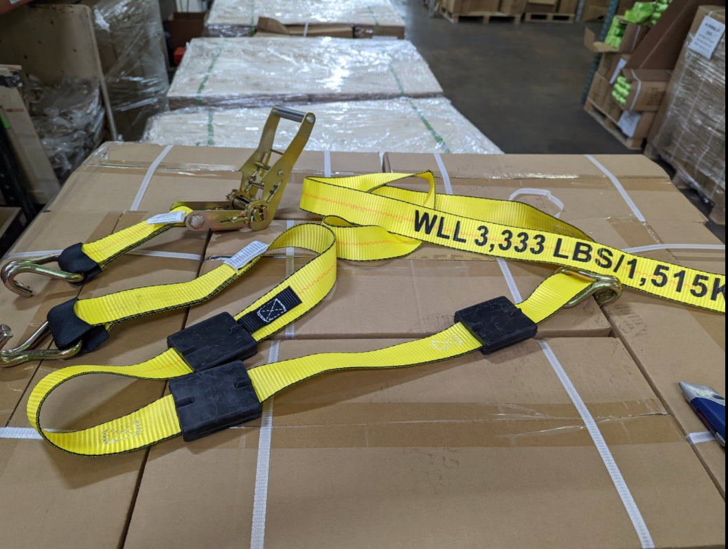 8 Pack of 2” X 11’ Car hauler Ratchet Wheel straps – JR Towing Accessories