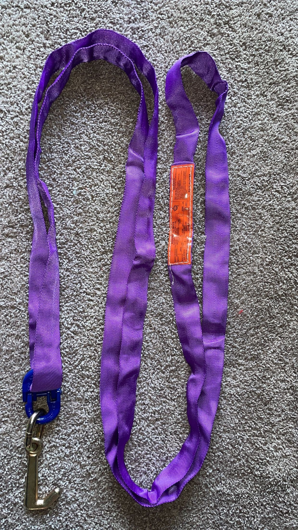 Purple 8ft Endless Round Sling with Mini J hook