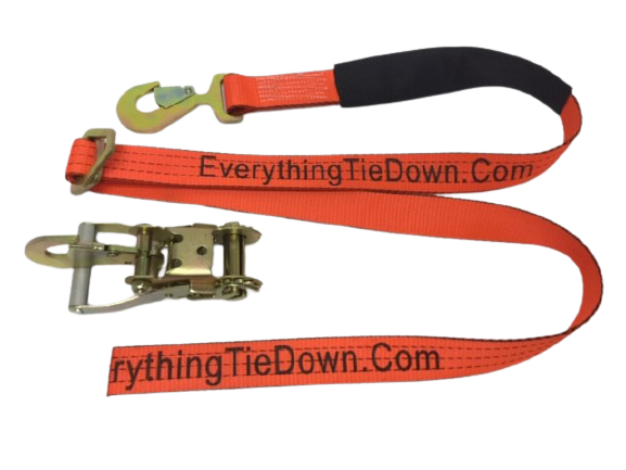 2" x 8' Ratchet Axle Strap Assembly with Flat Snap Hook | 2 Pack