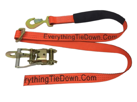 2" x 8' Ratchet Axle Strap Assembly with Flat Snap Hook | 2 Pack