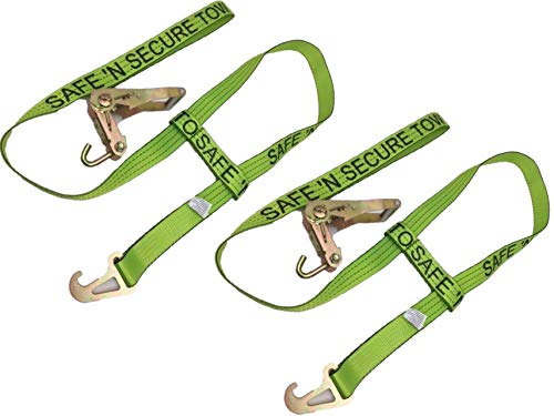 2 Pack Quick-Pick Wheel Lift Strap with Finger Hook Ratchet  Hi-Viz TECNIC