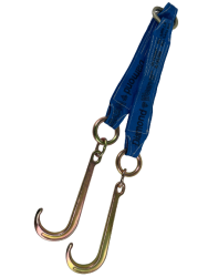4" x 24" V Strap Bridle Diamond Weave With 15" Forged J Hooks