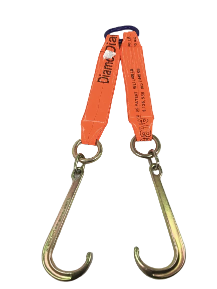 24 DIAMOND WEAVE Towing V-Bridle Strap with Big 15 Forged J 24 DIAMOND WEAVE Towing V-Bridle Strap with Big 15 Forged J